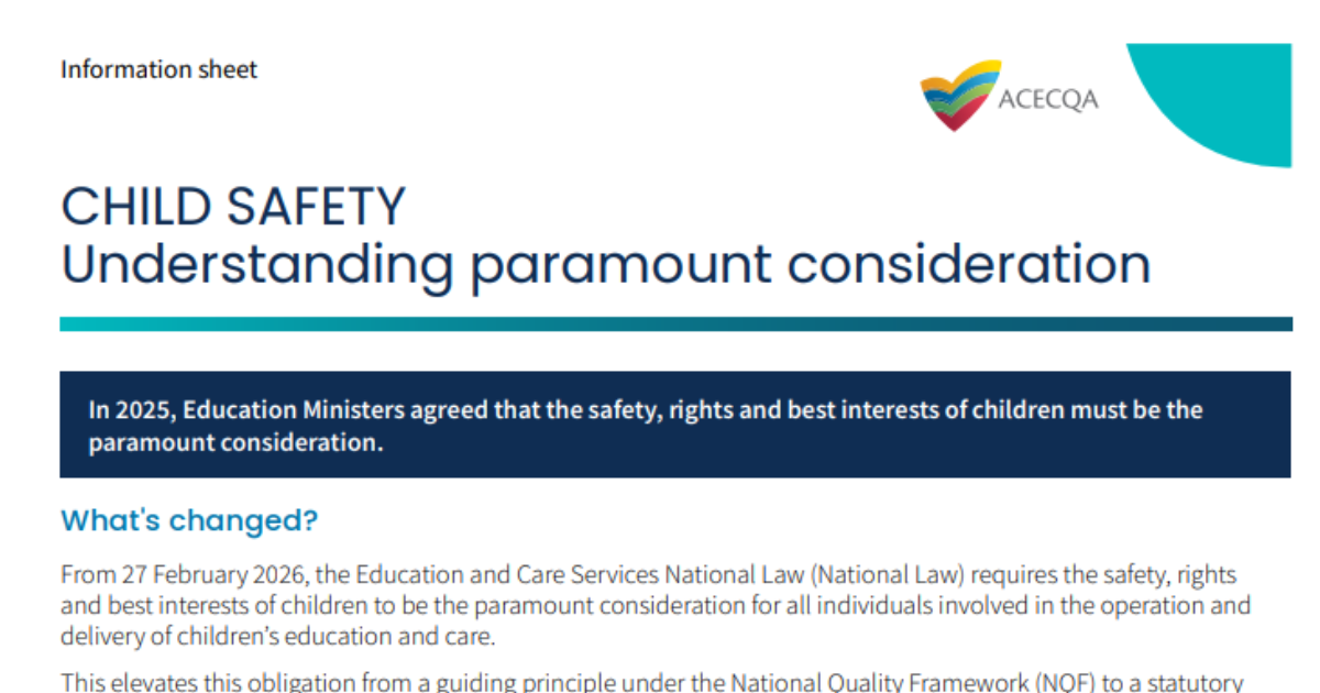 Inclusion Support QLD | ACECQA information sheet: Understanding…