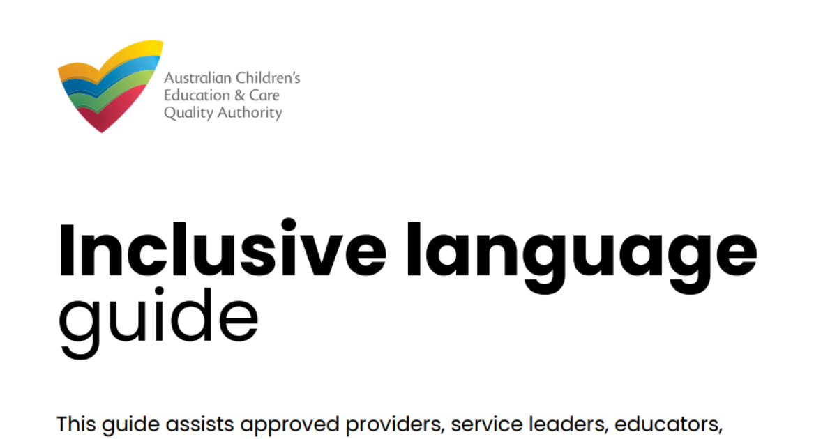 Inclusion Support QLD | ACECQA Inclusive Language Guide